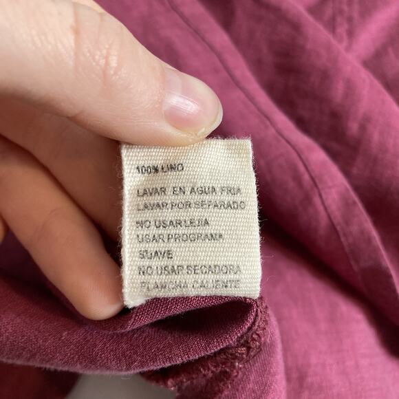 Pou Nou Women's Raspberry Linen Tunic Top Size 6 Lagenlook Scandi Coastal Bright - Picture 6 of 10